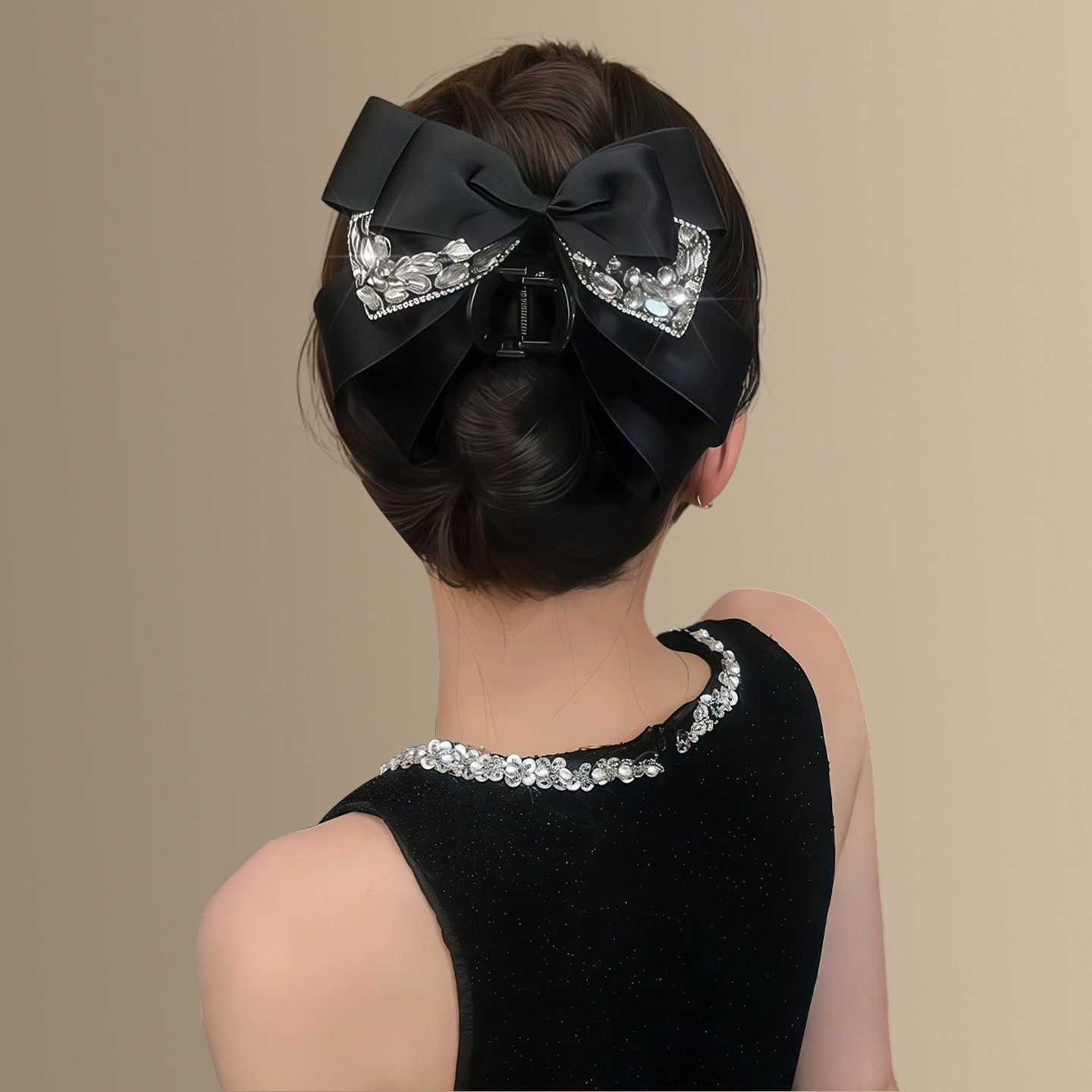 科切拉之夜~黑色闪钻蝴蝶结抓夹高级感气质饱满后脑勺鲨鱼夹发饰,淘宝优惠券,粉丝福利购,淘宝优惠卷