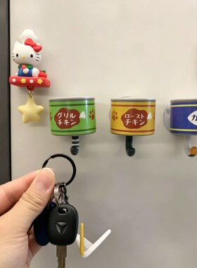 日系扭蛋机猫罐头挂钩学生宿舍床头粘钩收纳书包玄关钥匙扣装饰品