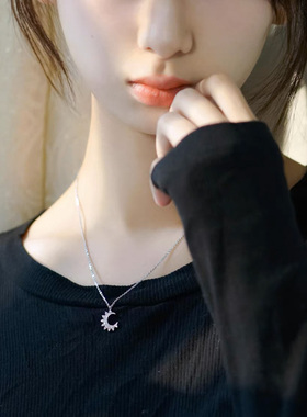 apmMONACO小月亮925纯银锁骨链