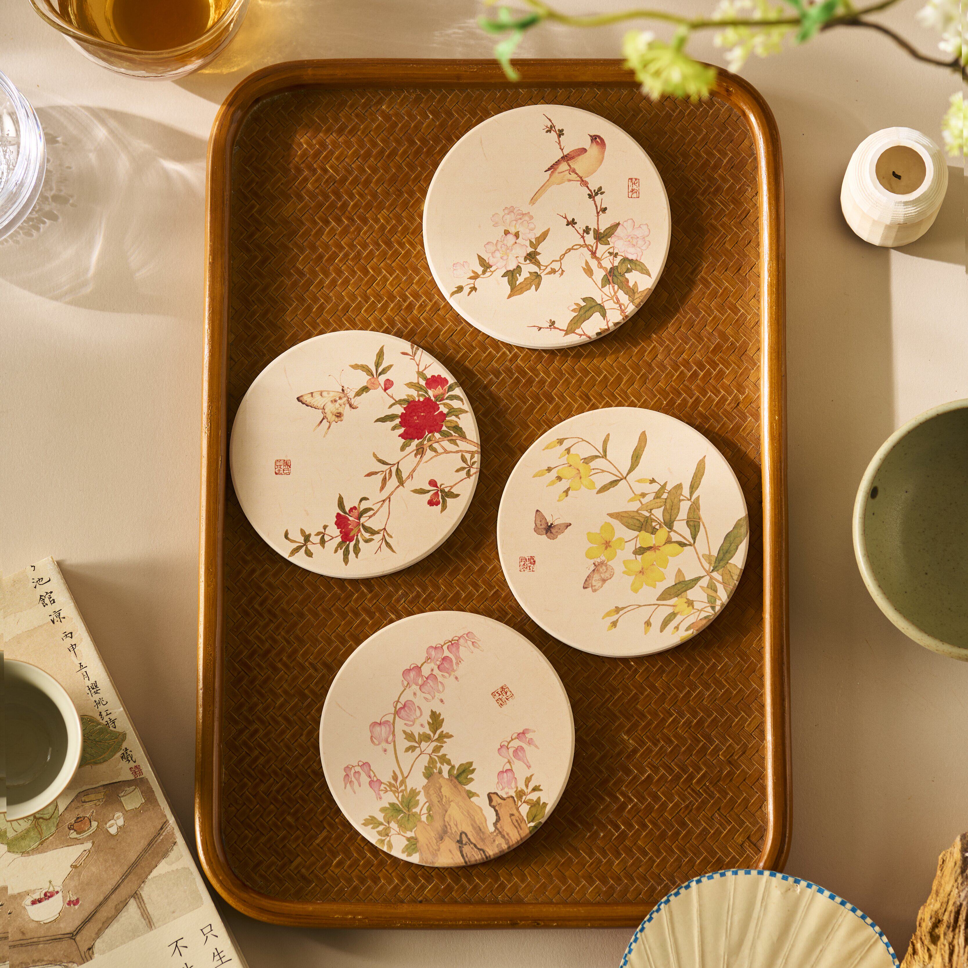 南京博物馆文创纪念品玉香粉韵杯垫隔热餐垫男女生南京伴手礼