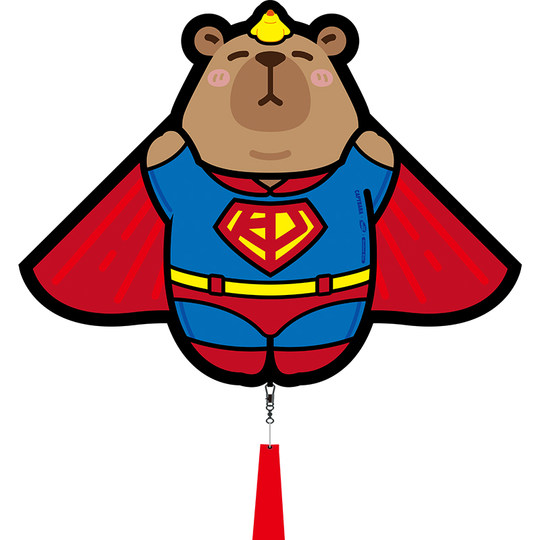 2026 New Internet Celebrity Cartoon Kapibala Flying Superman Kite Breeze Easy to Fly Children's Handheld Adult Only