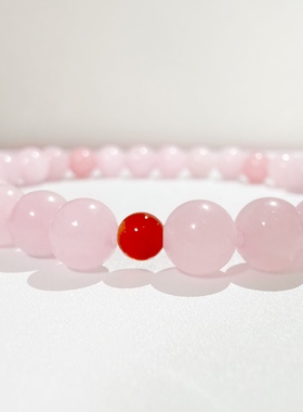 天然粉晶默契感应原创诗句手串52