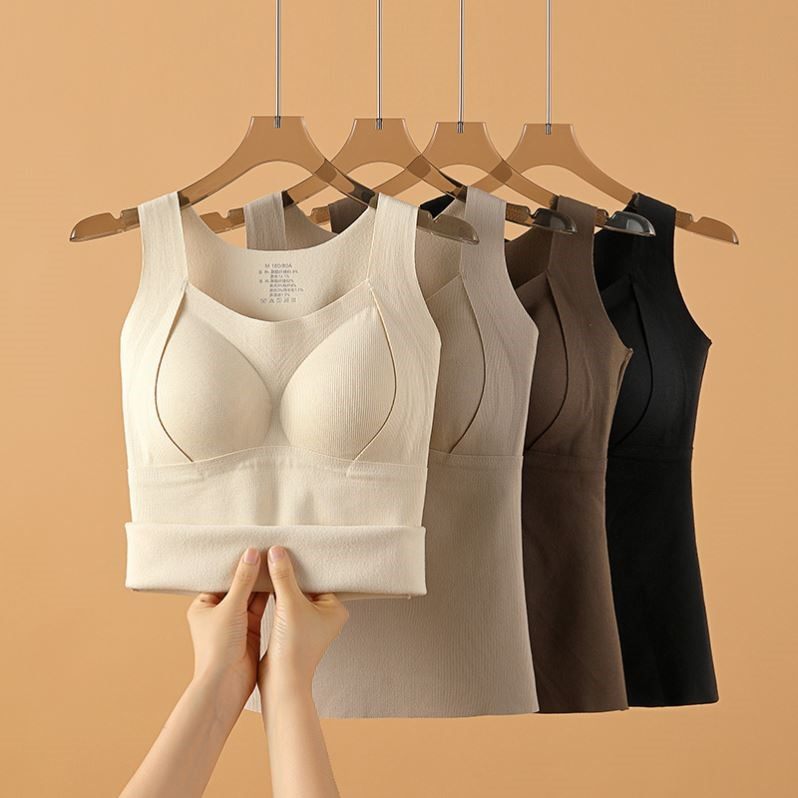 保暖背心女款带胸垫加绒加厚德羊绒发热无痕女士内搭打底内衣秋冬,淘宝优惠券,粉丝福利购,淘宝优惠卷
