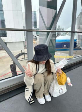 ‘小牛津’复古牛仔渔夫帽盆帽双面戴春夏女款2025新款显脸小盆帽