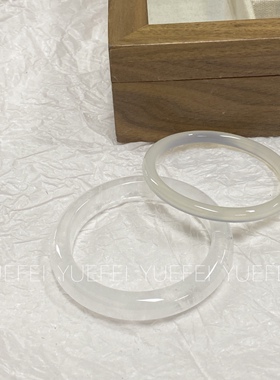 天然冰种白水晶手镯透亮冰透荔枝冻玛瑙玉镯玉髓美人叮当镯 6mm