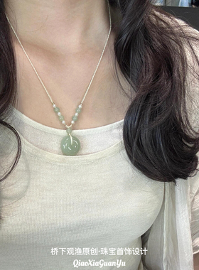 和田玉平安扣吊坠青白玉玉坠玉石