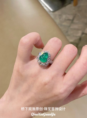 新中式戒指女冰种帝王绿葫芦食指