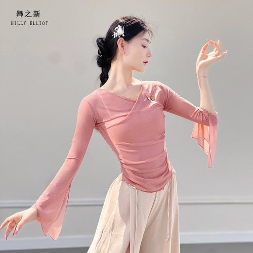 古典舞纱衣演出服飘逸形体中国舞练功服成人2025新款舞蹈上衣女款 - 图2