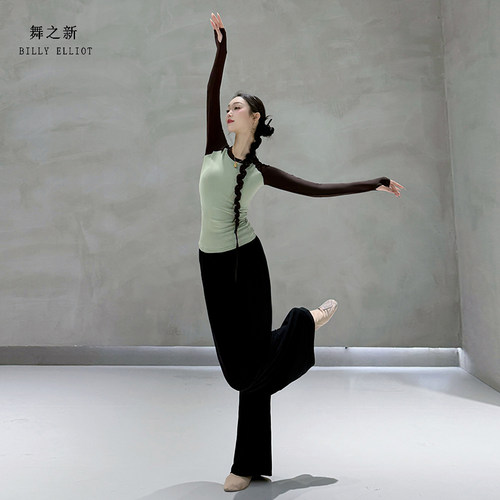 舞蹈上衣女款新款长袖古典舞服装秋冬插肩形体训练服现代舞练功服 - 图3