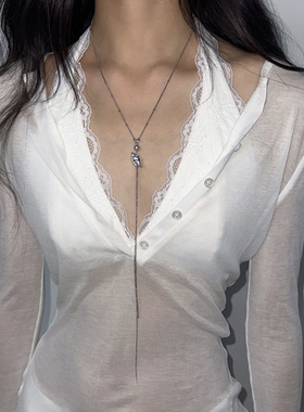 1P Jewelry 浮光溯贝系列 锆石海螺珠链流苏长项链 七夕礼物