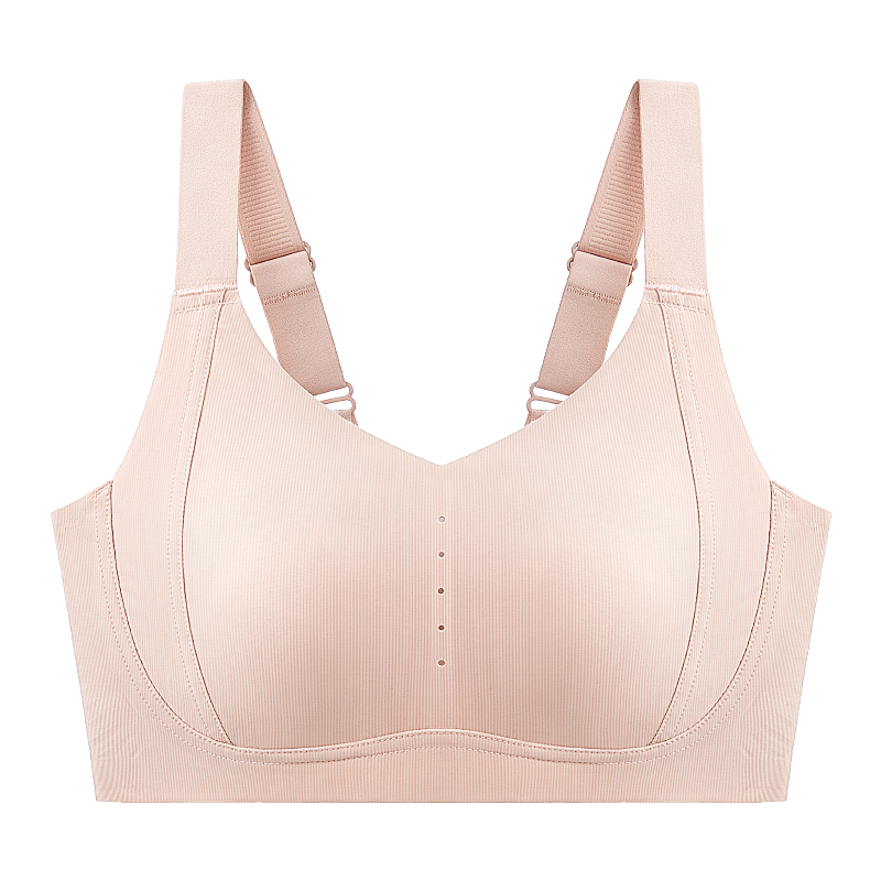 唯一俏兔耳杯夏季女光面无痕背心侧收上托文胸大胸显小无钢圈内衣