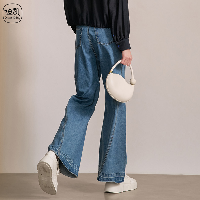 Distin Kidny/迪凯纯棉大码牛仔裤秋季新款摩登复古裤子女,淘宝优惠券,粉丝福利购,淘宝优惠卷