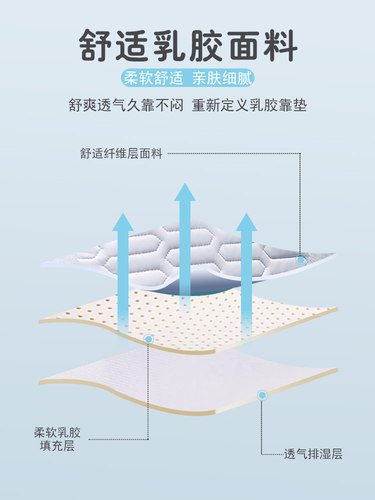 日本进口乳胶床头靠垫软包护腰乳胶夹层靠枕靠背孕妇沙发抱枕宿舍 - 图1