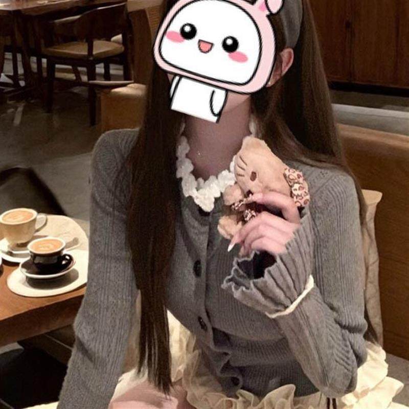 韩系女春秋冬打底穿搭高级感灰色毛针织衫上衣气质百搭百褶裙套装,淘宝优惠券,粉丝福利购,淘宝优惠卷