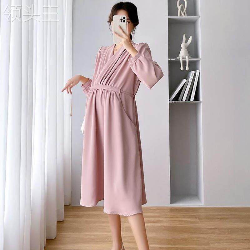 孕妇装秋季时尚款宽松显瘦有连衣裙 食里湘风食品连衣裙