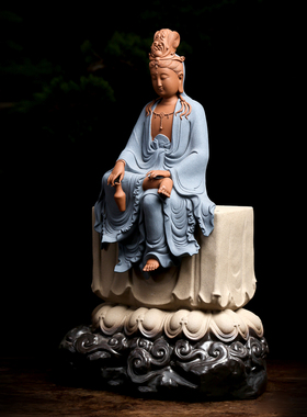 平安观世音菩萨坐莲德化陶瓷供奉乔迁新居礼物送长辈送朋友领导