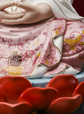 苏小瓷 阿弥陀佛药师佛释迦牟尼佛摆件德化陶瓷三宝佛像供奉佛堂