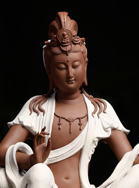 莲圣观世音菩萨坐莲德化陶瓷神像家用供奉观音菩萨佛像摆件