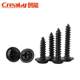Iron black cross round head with pad self-tapping screw