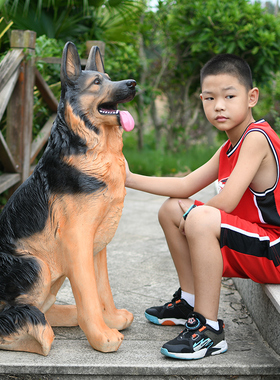 户外仿真狼狗摆件花园客厅家居