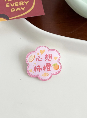 喜气洋洋胸针新款亚克力夹层可爱卡通别针徽章挂件小饰品摆地摊