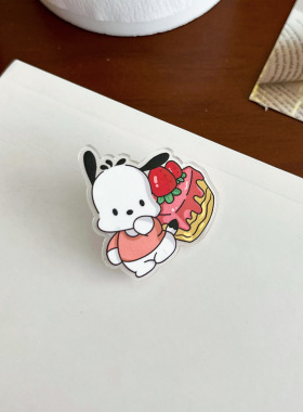 三丽鸥帕恰狗胸针新款INS可爱卡通别针亚克力徽章挂件礼物摆地摊