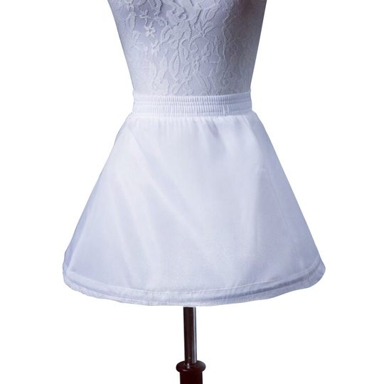 Girls' white skirt with bustle skirt