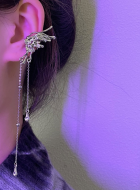 GUXUAN精灵流苏蝴蝶耳环耳骨夹女轻奢高级感网红小众无耳洞耳饰