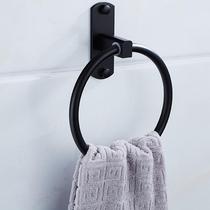 Space Aluminum Spray Plastic Nordic Bathrooms Black Towel Ring Bathroom Free of stiletto adhesive wall-hanging towel ring hanging ring