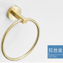 304 Stainless Steel Towel Ring Kitchen Towel Rack Round Hanging Ring Bathroom Perforated American Towel Ring Custom