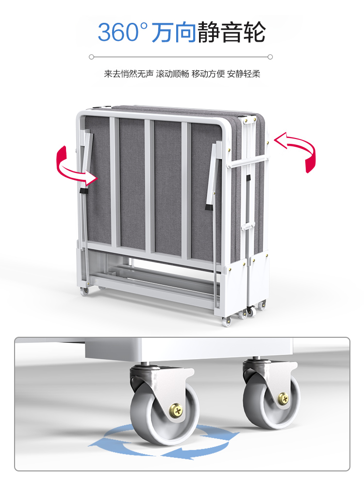 午休折叠床单人床办公室便携床家用陪护简易床隐形四折床午睡神器 - 图0