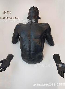 穿墙人抽象人物雕塑摆件餐厅酒吧树脂工艺品墙壁装饰品厂家
