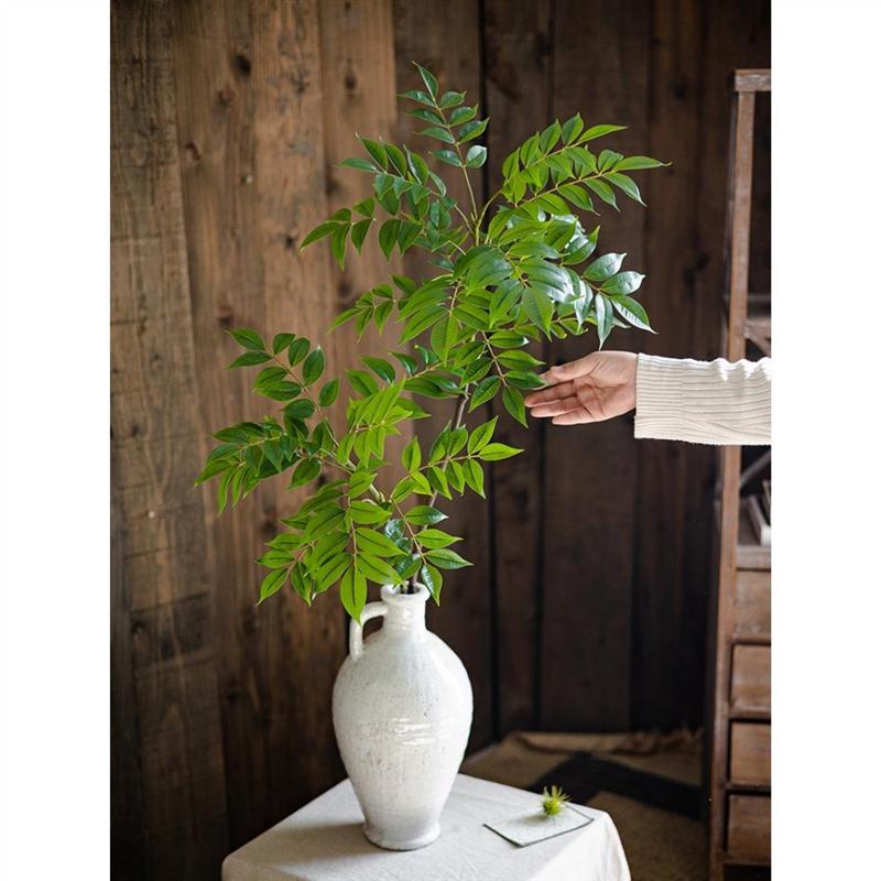 高端仿真植物漆木单枝假树叶子摆件客厅仿生绿植假花艺装饰品摆设 - 图1