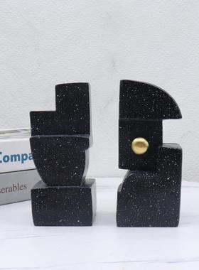 现代间极简约样板摆客房厅书酒柜博古架树脂书挡书靠书立装饰书档