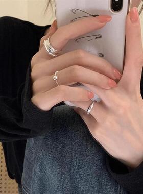 不规则金属小球戒指女小众复古个性简约百搭气质时尚指环戒子