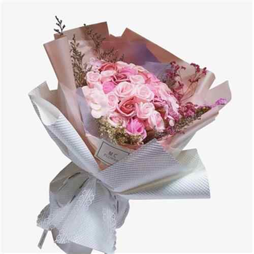 粉玫花束 新人首单立减十元 21年7月 淘宝海外