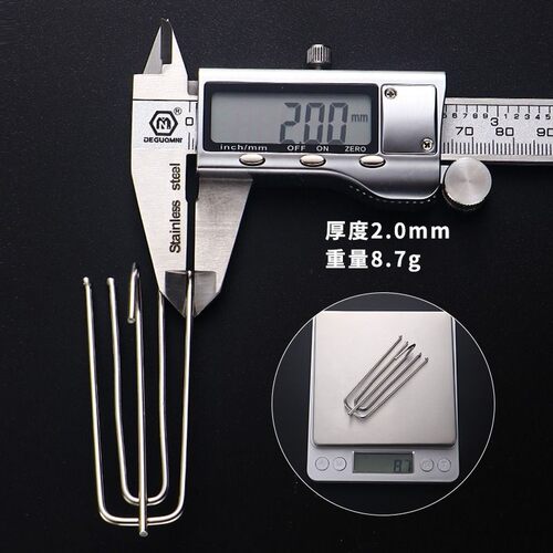 窗帘挂钩不锈钢四爪钩韩折钩子绑带扣夹子扣环勾子挂钩式窗帘配件 - 图3