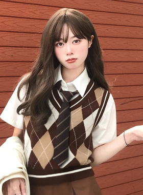 棕色学院风jk领带女领花绳蝴蝶结