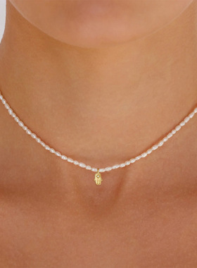 小众白色送闺蜜礼物轻奢锁骨链