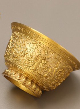 密宗佛前供水杯八吉祥佛供杯