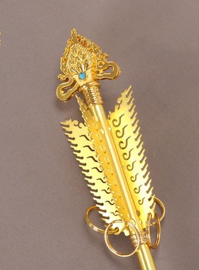 民族合金锡杖召财剑摆件