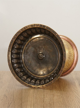 尼泊尔铜指捻转动轮摆件