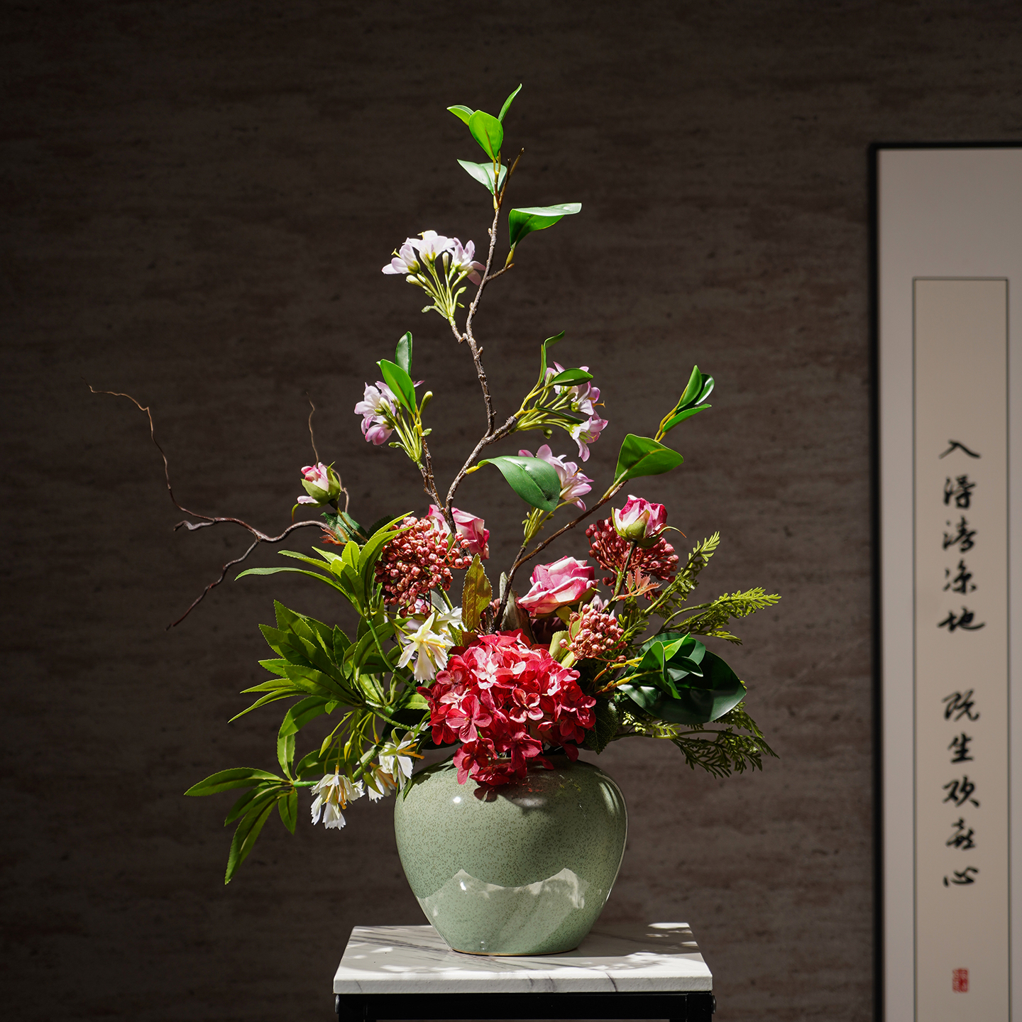 大型高级仿生花摆设客厅摆件高端大气上档次仿真花端景台假花装饰 - 图1