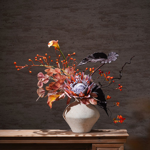 轻奢风桌面摆件仿真花老钱风高品质装饰花艺设计师款复古风玄关花 - 图2