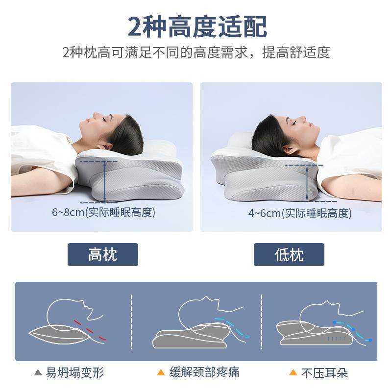 蝴灵蝶枕蝶忆记忆棉头蝶形零点记枕枕慢形回弹护颈椎冰丝异侧睡枕,淘宝优惠券,粉丝福利购,淘宝优惠卷