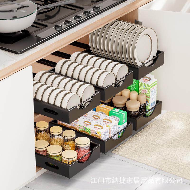 下橱柜轨滑抽碗碟橱拉柜CL-3006-内置碗盘沥水厨收纳碗柜房晾放式,淘宝优惠券,粉丝福利购,淘宝优惠卷
