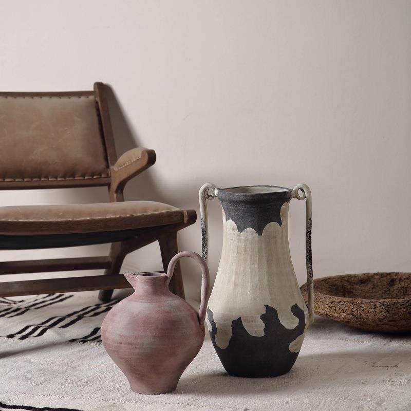 寂侘风简HYY约出口陶花瓶家居瓷手民宿样板间陶罐工花器装饰摆件,淘宝优惠券,粉丝福利购,淘宝优惠卷