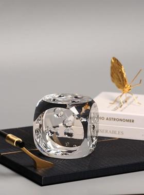 晶北欧现代简约水SJTZ-001骰子创办意装客饰摆件厅书房公室酒柜卧