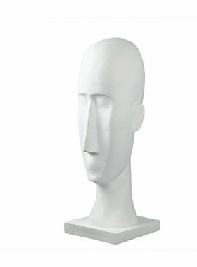 创简约抽象意北GSW欧四白色人脸方雕塑摆件家居家具客厅软装黑装