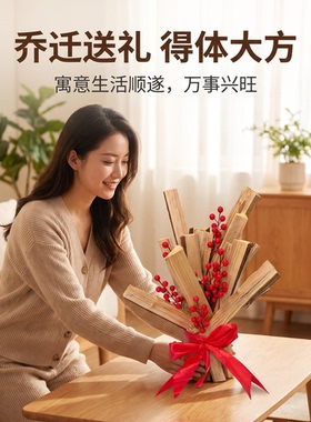 杉树块花束玄关摆放伴手礼摆件